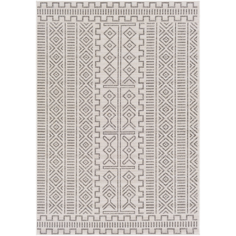 Milburn Oriental Indoor / Outdoor Rug, Rectangle 5'3" x 7'3"