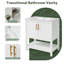 Meuble-lavabo de 30 pouces avec lavabo en céramique et rangement polyvalent - idéal pour les petites salles de bain-983463817