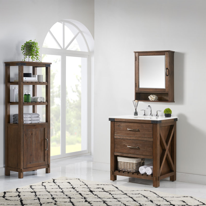 Meuble-lavabo en bois rustique l 31 po x P 22 po Chestter