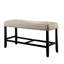 Rustic Charm Linen Like Fabric 1Pc Counter Height Bench Dining Room Furniture Nailhead Trim Antique Black Bold Distressed Details Wood