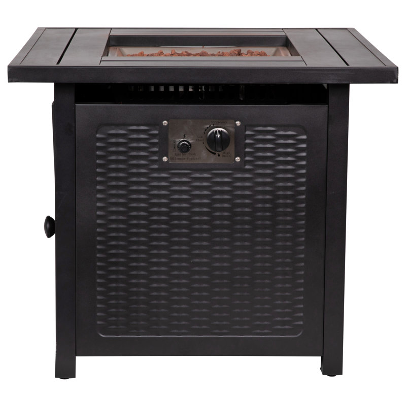 Marilyn Square Steel Propane Smokeless Fire Pit Table with Hidden Fuel Tank