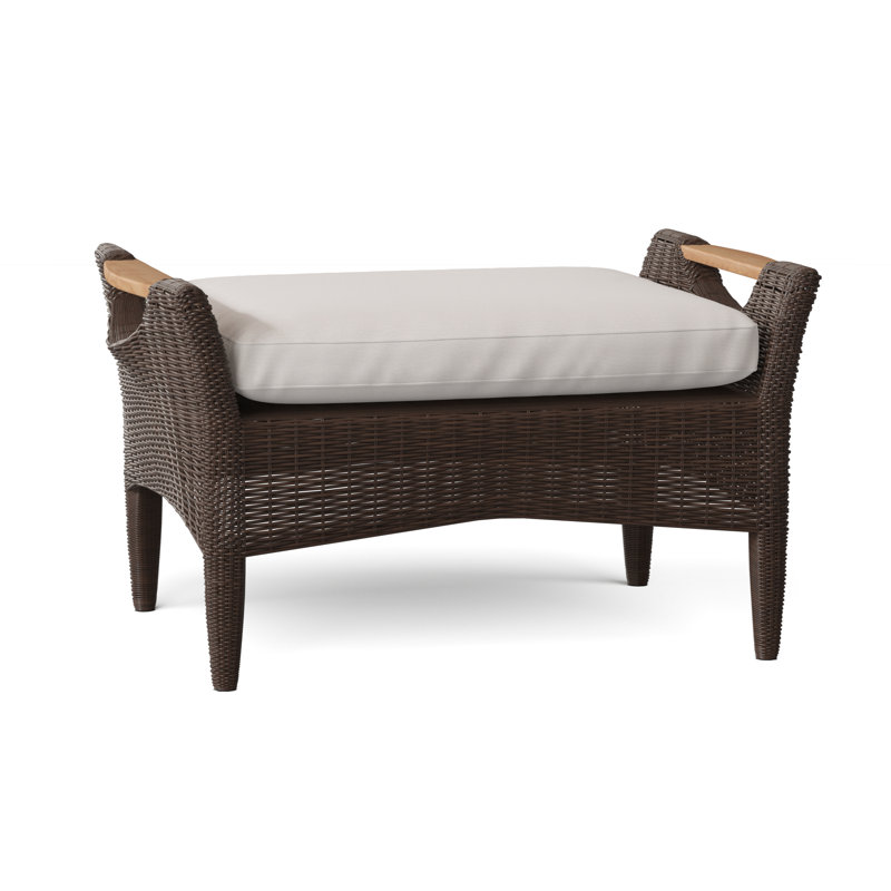 Culebra Outdoor Ottoman, Cloud, Culebra Textured Charcoal