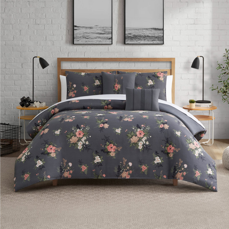 Lucky Brand Cali Bouquet Comforter Sets, Queen Comforter + 2 Accent Pillows + 2 Queen Sham