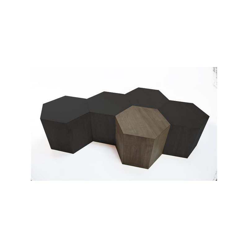 Coffee Table, Matte Black, 16"H x 20"L x 17.3"W