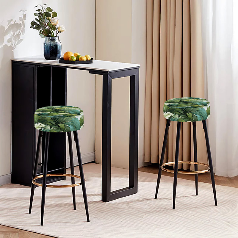 Palm Mirage - motif tropical II - ensemble de 2 tabourets de bar tropicaux