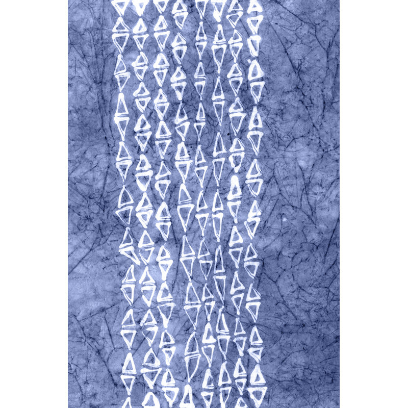 Indigo Primitive Patterns III 1 Piece Wrapped Canvas Painting, 91cm H x 61cm W