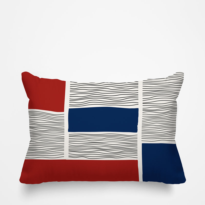 Coussin intérieur / extérieur Rapu, Rouge / bleu marine