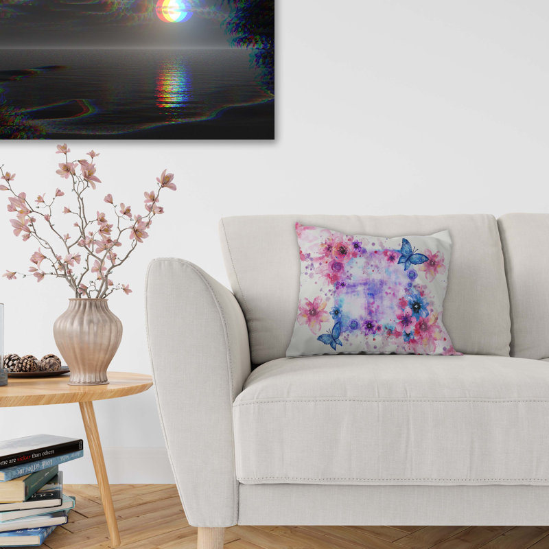  Housse et insert de coussin carré floral Floral, 26 po x 26 po