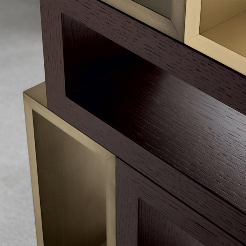 Console Modern Luxury, H 31,5 po x l 47,24 po x P 14,96 po, Marron foncé