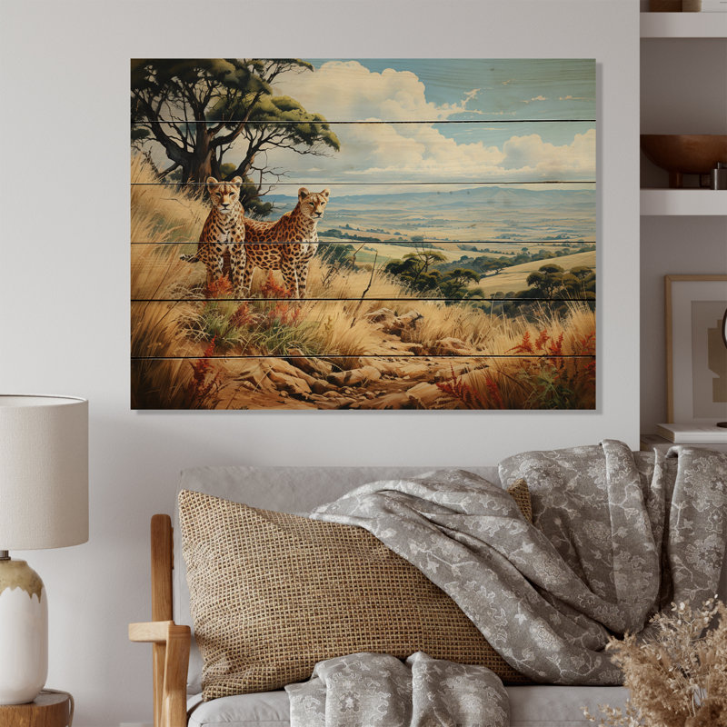Sérénade de la vallée du Rift en Afrique II sur bois, H 30 po x l 40 po x P 0,78 po