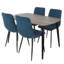 Aspen 1200mm foiled rect. table & 4 fabric chair Set-124198326-124198361