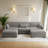 Maelina U-Shaped Corduroy Modular Sectional-107665275-107665279
