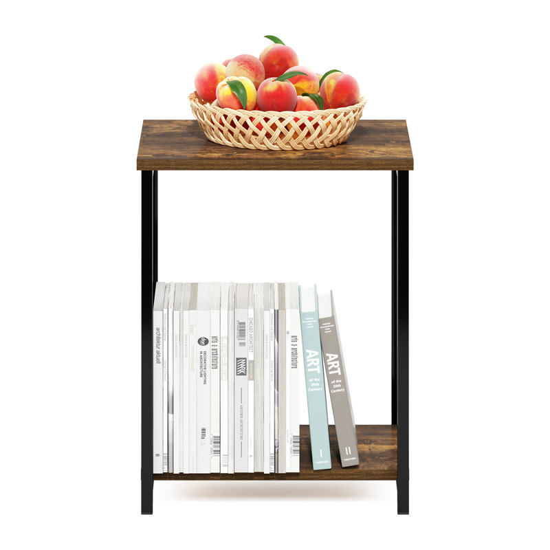 Wogina Industrial Metal Frame End Table, 1-Pack, Brown