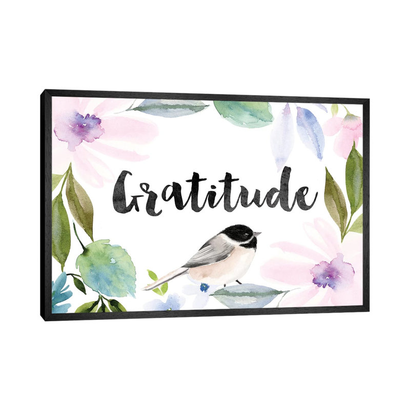 Gratitude by Stephanie Ryan - Print on Canvas, Black Floater Framed, 45.72cm H x 66.04cm W x 3.81cm D
