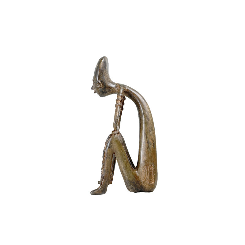 Sculpture bronze, homme de médecine contemporain