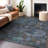 Machine Washable Indoor/Outdoor Chantille ACN1109 Teal Rug-109485315