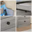 Table de chevet Smart RVB à DEL avec station de charge intégrée, table de chevet pour chambre à coucher avec huche ouverte et trois tiroirs de rangement, armoire ronde à boutons, gris-129492803