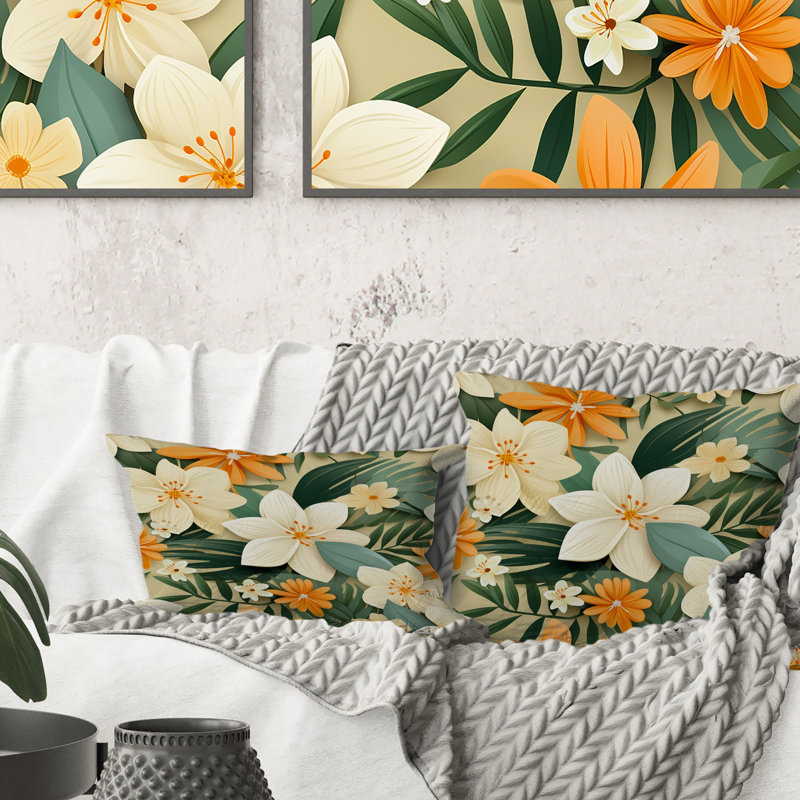 Coussin Mango Bloom, H 18 po x l 18 po