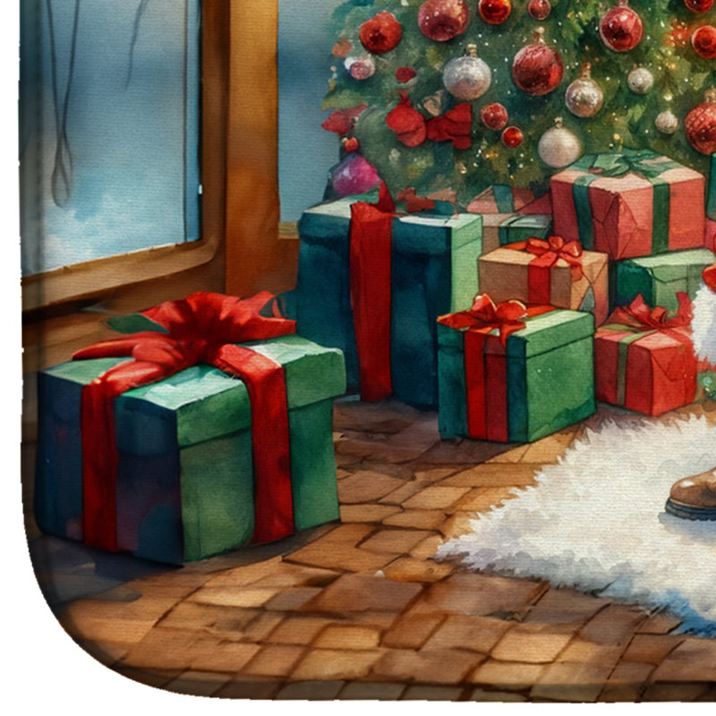 Tapis de vaisselle Samoyed and Santa Claus