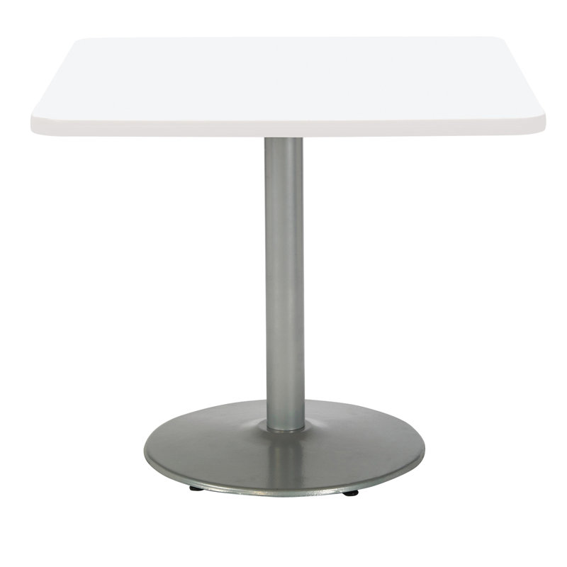 Mode Square Breakroom Dining Table, Designer White, Silver, 29" H x 42" W x 42" D