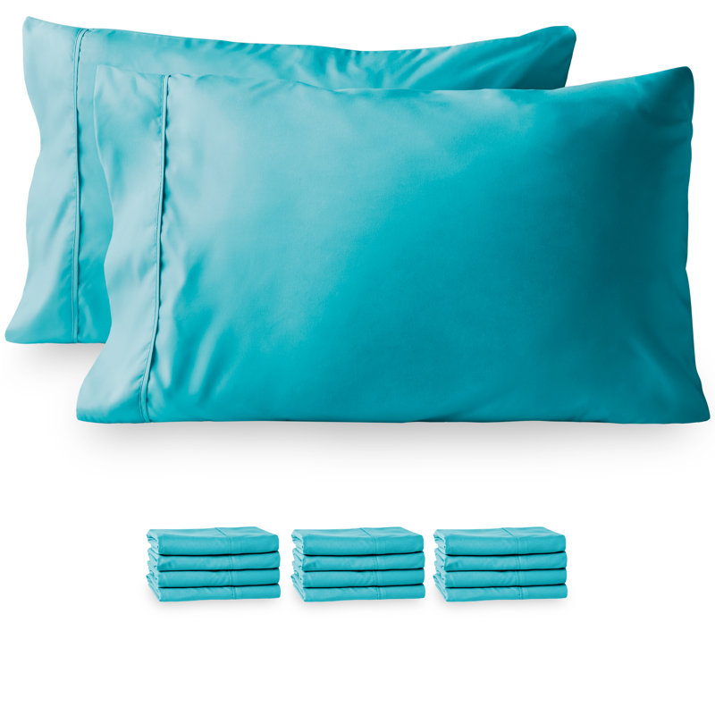 Taie d'oreiller , Turquoise, 12 taies d'oreiller standard