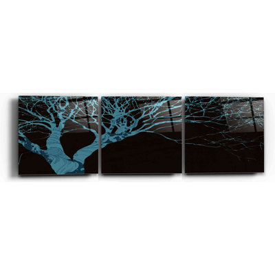3 pièces d'art mural en acrylique «Tree Silhouette», 60 po x 20 po