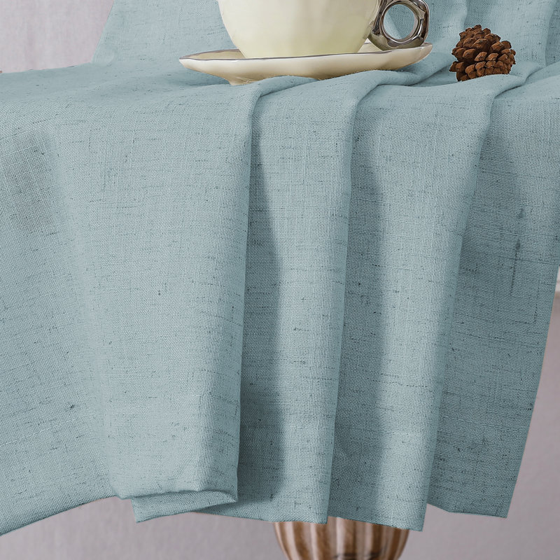 Thick Linen Farmhouse Window Curtain Drapes Linen Curtains 84 Inch Length for Living Room 96 Inches Grommet for Farmhouse Textured Curtains 2 Panels Set