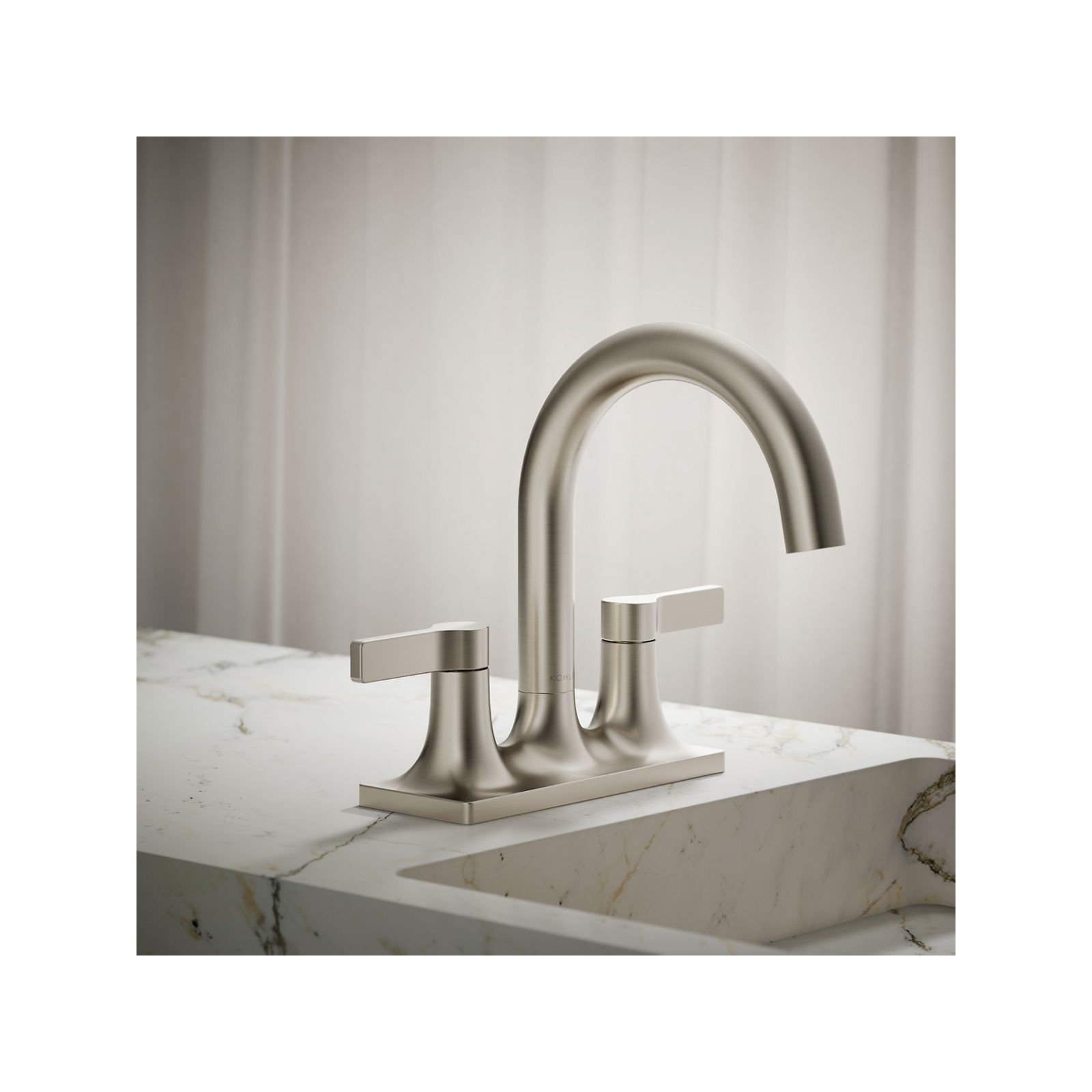 Venza Centerset Bathroom Sink Faucet 1.0 GPM, Vibrant Brushed Nickel