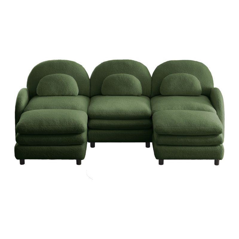 Canapé 3 places Teddy, Vert, H 35,4 po x l 98,2 po x P 55,5 po