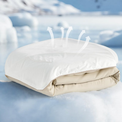 Bedsure Cooling Blankets For Hot Sleepers - Cold Blankets For Sleeping Queen Size For Bed, Lightweight Summer Ice Breathable Double-Sided Bedding Essentials As Gifts, Ivory, 90X90 Inches