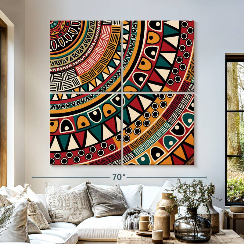 Motif africain, H 57 po x l 57 po