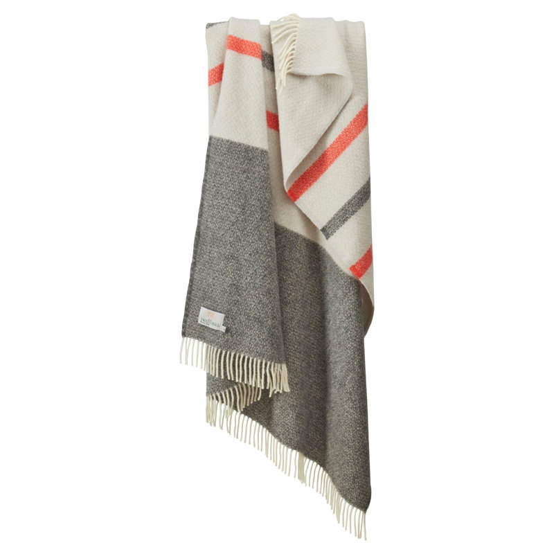 Lifestyle Brecon Throw Blanket with Fringe, Grey