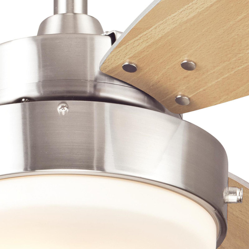 Ventilateur de plafond standard à 3 pales de 42 po en alliage avec chaîne de traction et ensemble d'éclairage inclus