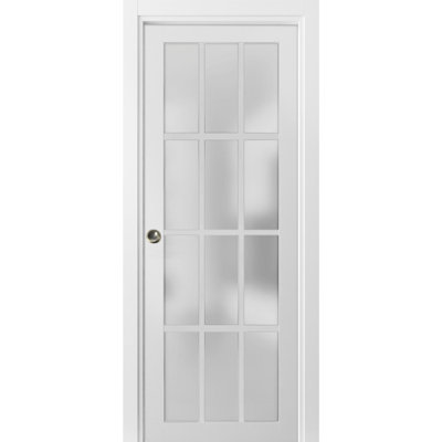 Felicia Frosted Glass Sliding Closet Door