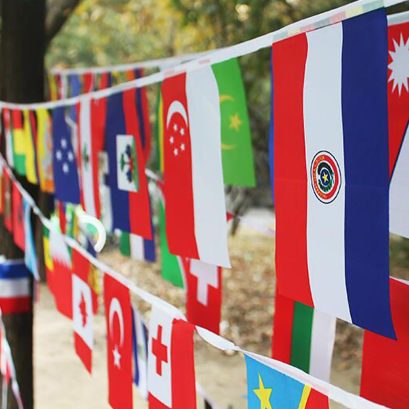 Drapeau à cordes - 200 banderoles Internationales - 84 pi x 5 po Agrait 184 pieds Agrait
