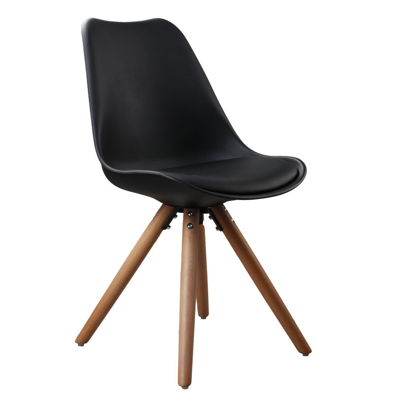 Chaise d'appoint en plastique Nusret, Noir