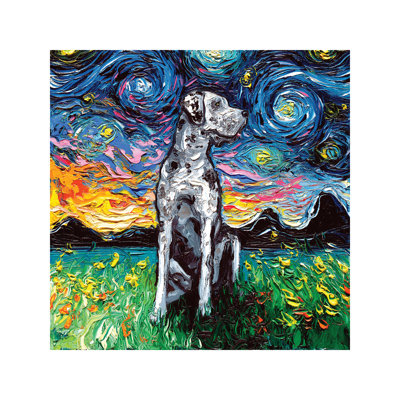 Merle Great Dane Night by Aja Trier - Painting on Canvas