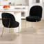 Chaise de salle à manger en tissu brun avec pieds dorés (ensemble de 2)-41556691