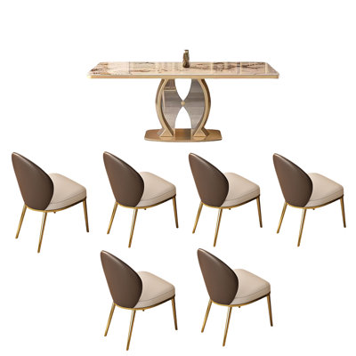 Ensemble de salle à manger rectangulaire haut de gamme léger de luxe 31,49 po