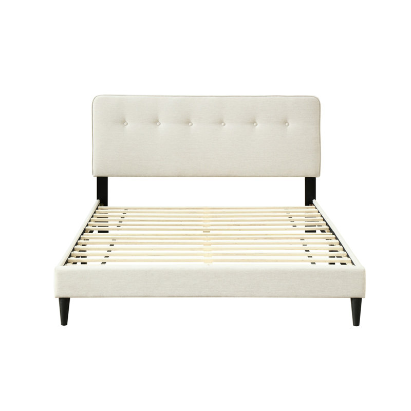 Blanc cassé, lit tapissier dans une boîte, tête de lit