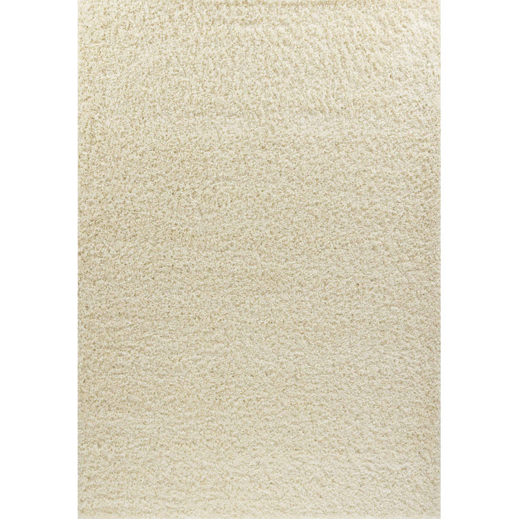 Esterly Ivory White Shaggy Rug