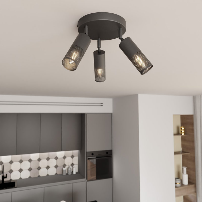 Samyan Flush Mount, Matte Black