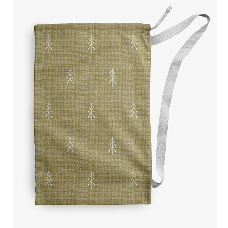 Sac à linge de Noël à motif d'arbre, Moyen (H 36 po x l 28 po), Vert