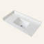 Comptoir de meuble-lavabo en marbre de 37 po, comptoir blanc avec trous de robinet pré-percés, comptoir de salle de bain avec lavabo central rectangulaire encastré et dosseret de 4 po de hauteur, Bianco Carrara Venato-108674948