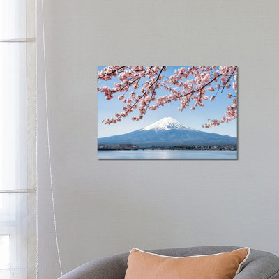 Mount Fuji In Spring At Lake Kawaguchiko by Jan Becke - Wrapped Canvas Print
