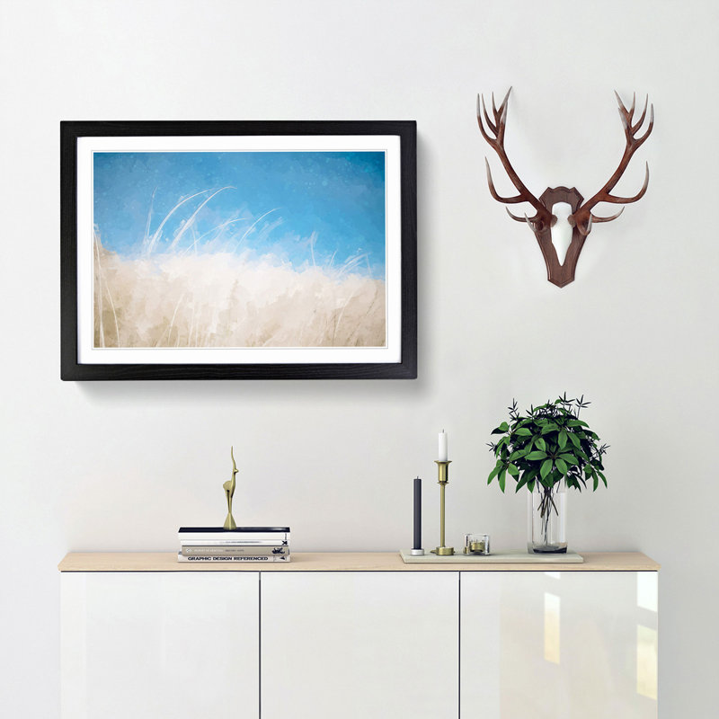 Blades of Grass in Summer in Abstract - Picture Frame Graphic Art Print, 36cm H x 48cm W x 2cm D, Black Framed