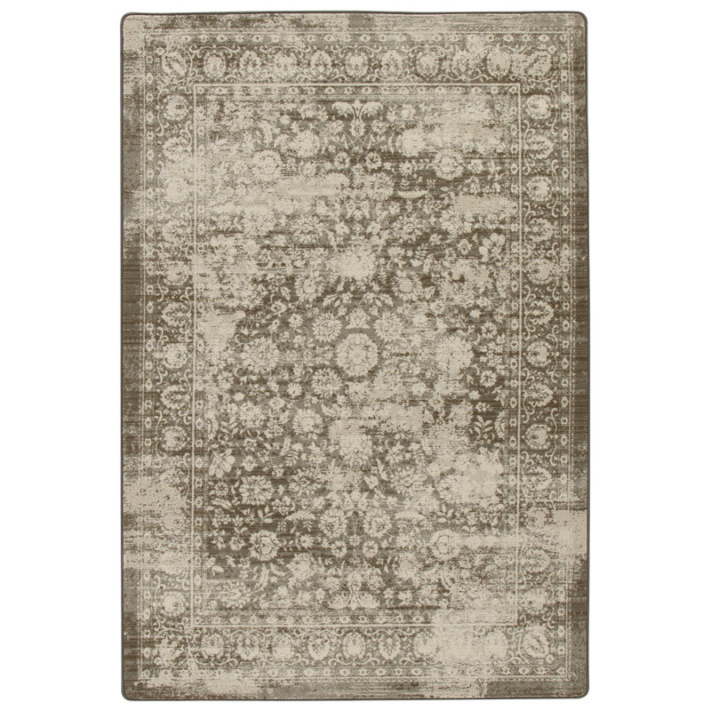 Tapis oriental kaki Goutier, Rectangle 7 pi 8 po x 10 pi 9 po
