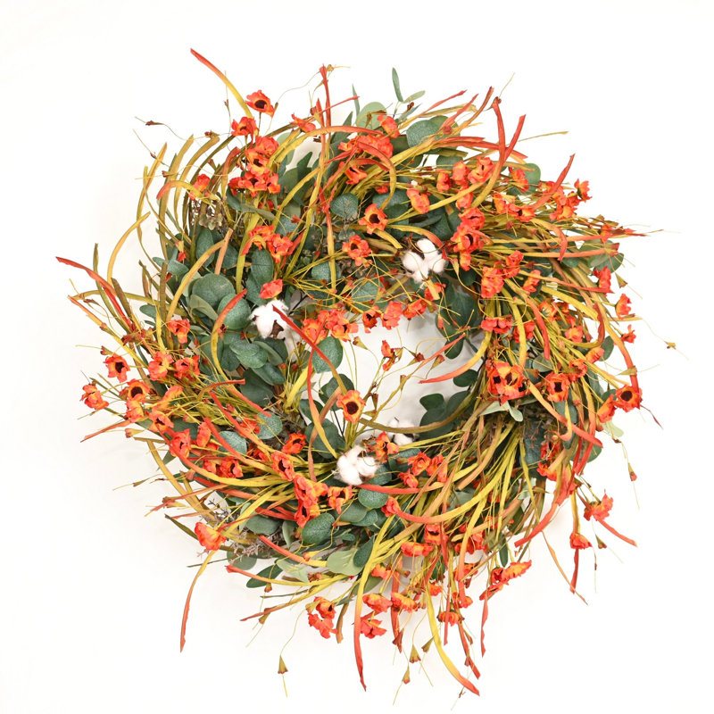 Couronne de fleurs artificielle 26 po