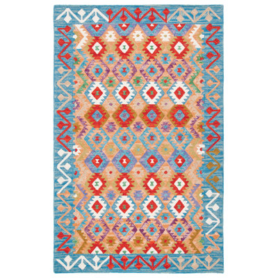 Tapis bleu clair / beige Horwich 417
