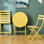 Ensemble de 3 chaises d'extérieur bistro en jaune pour l'extérieur